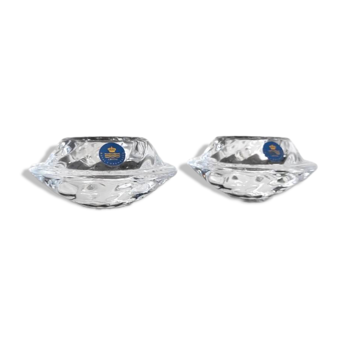 Pair of candlesticks "Hvidovre" in crystal - Royal Copenhagen