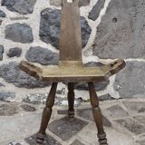 Brutalist Mountain Tripod Chair in Wood