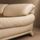 Italian leather buffalo sofa set in ecru – Poltromec Circa 1980
