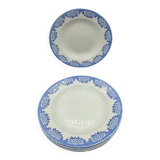6 antique plates Sarreguemines Digoin Model CAPRI blue