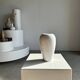 Oblong white vase H:20cm