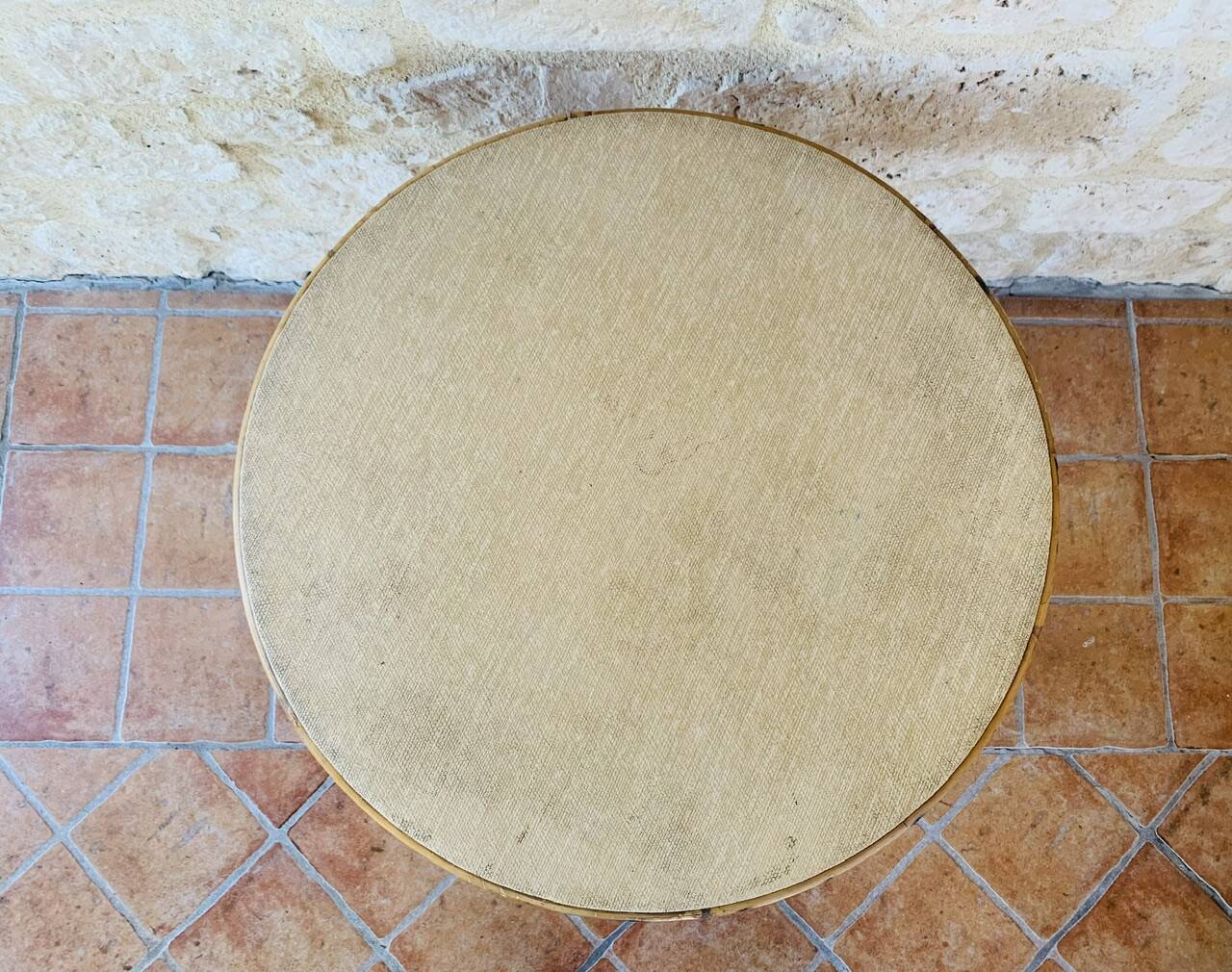 Table d'appoint en bambou et rotin circa 60's