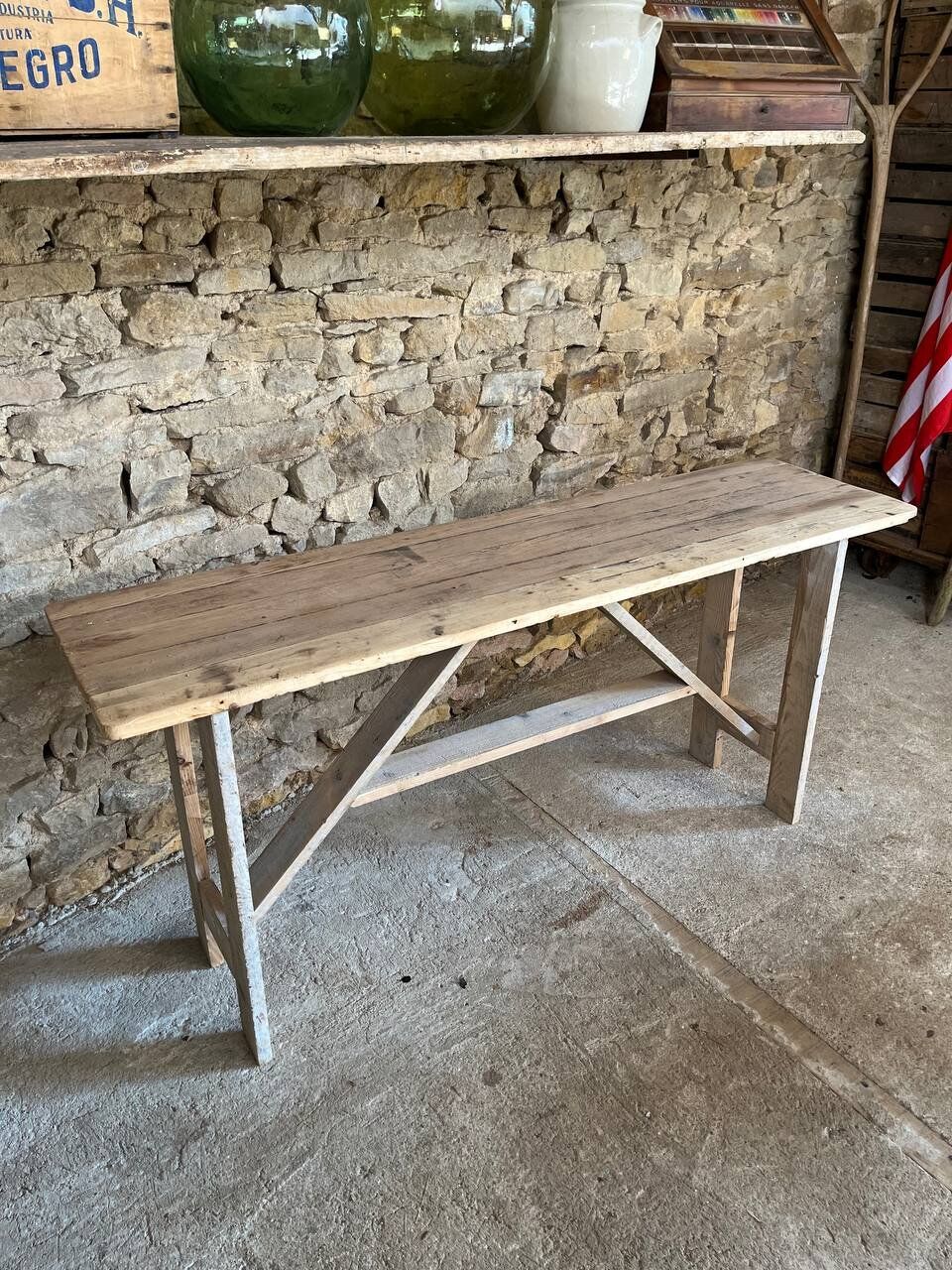 Table / console clear raw wood