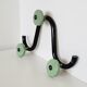 Coat rack with 3 hooks in black and green metal vintage Roger Feraud
