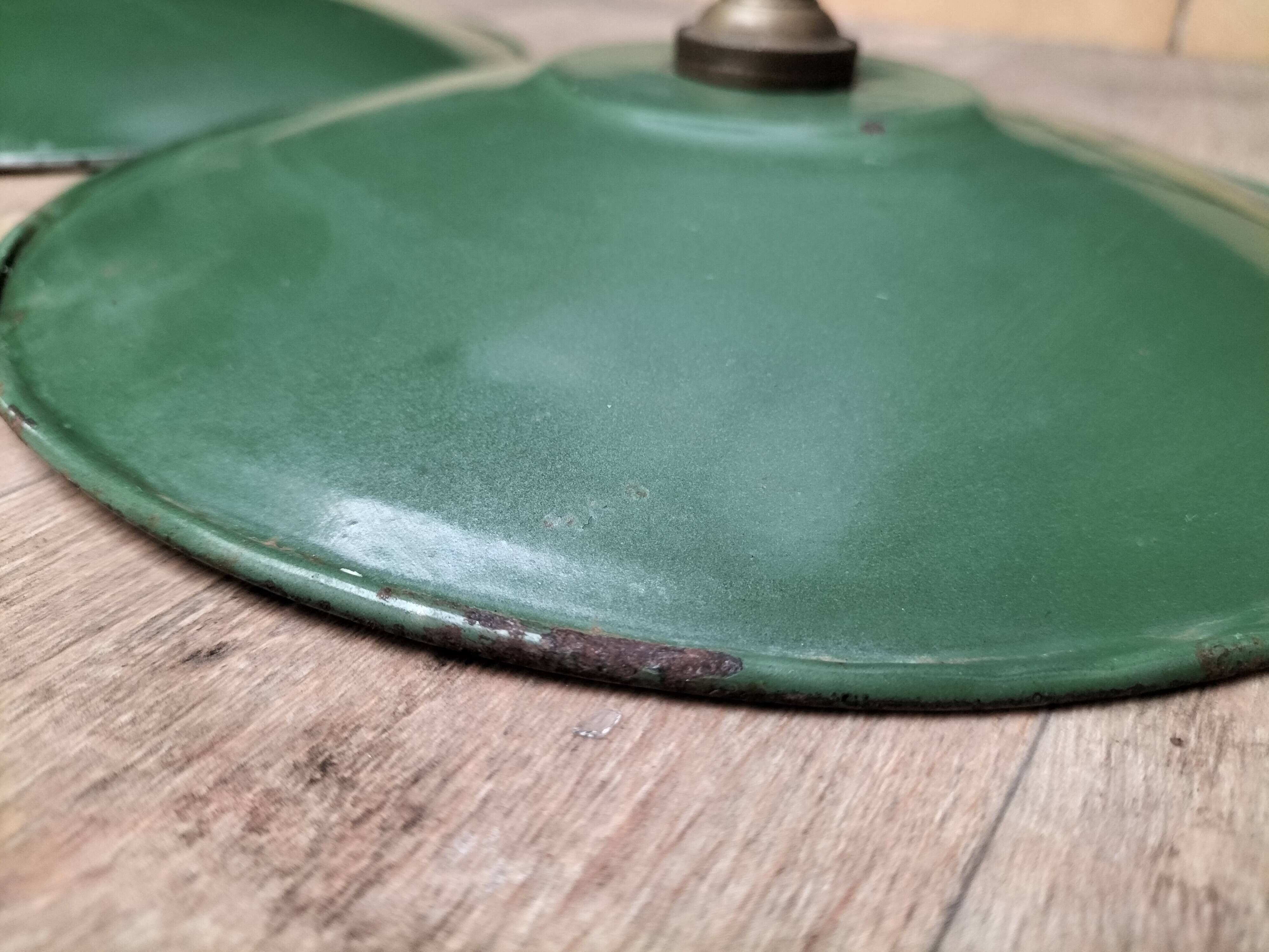 Enameled sheet metal pendant lights