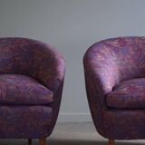 Gio Ponti, Casa E Giardino, a pair of lounge chairs, reupholstered, 1940s