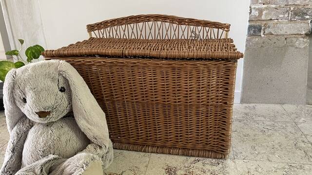 Vintage Rattan Chest Basket