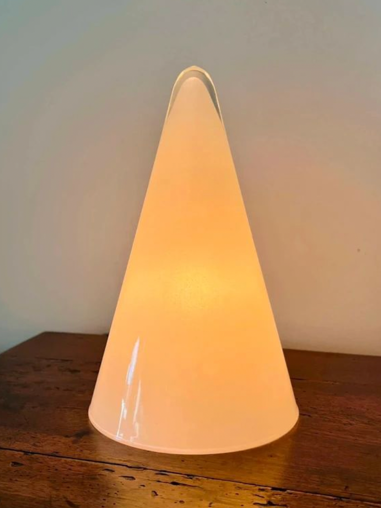 Vintage table lamp SCE opaline glass – Tipi / Iceberg model - 1980s