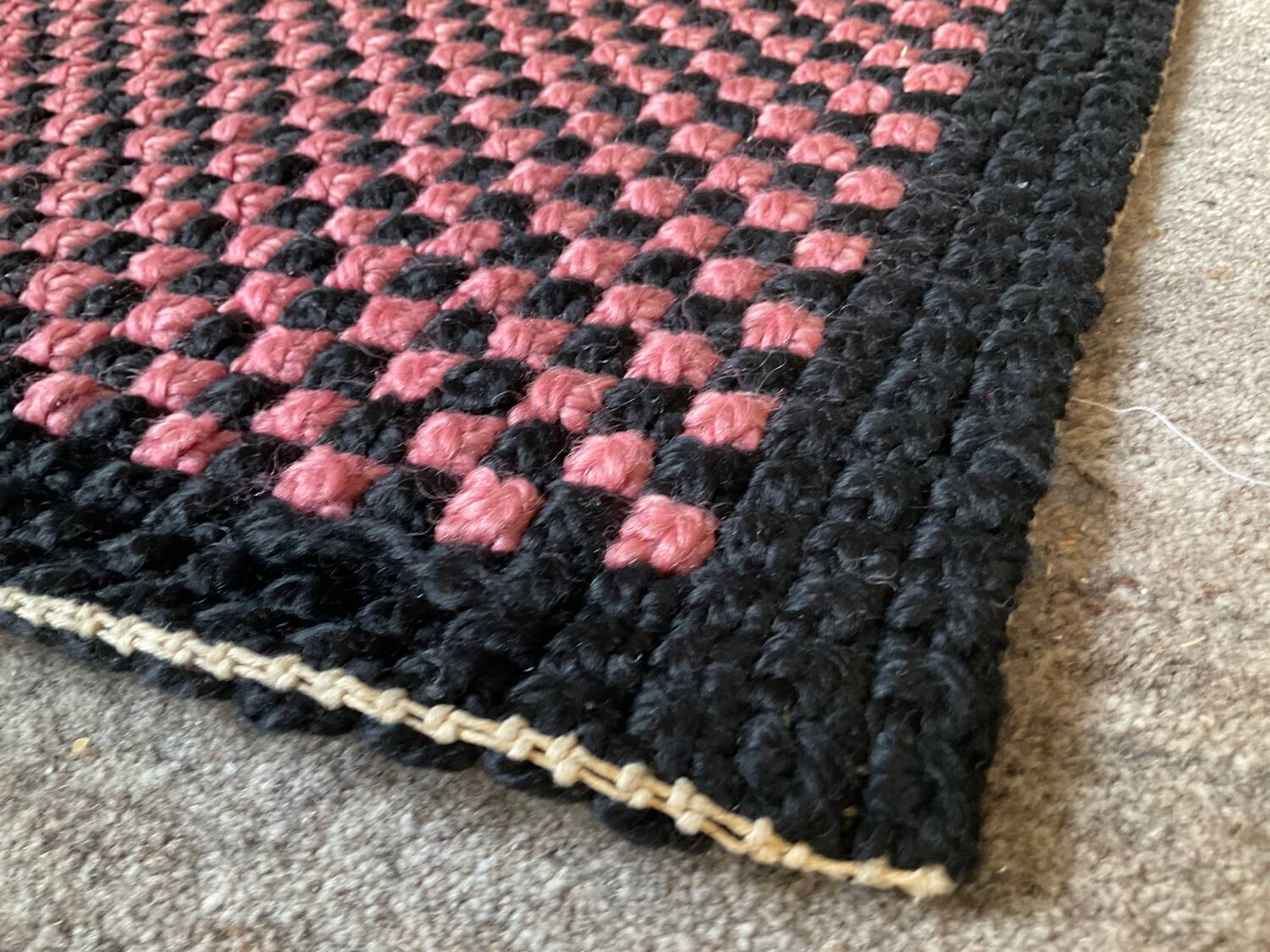 Vintage woven wool rug