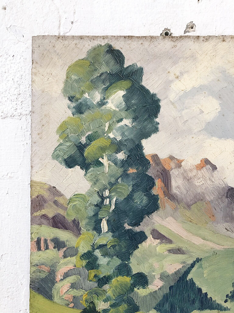 Oil painting landscape mountain 1939