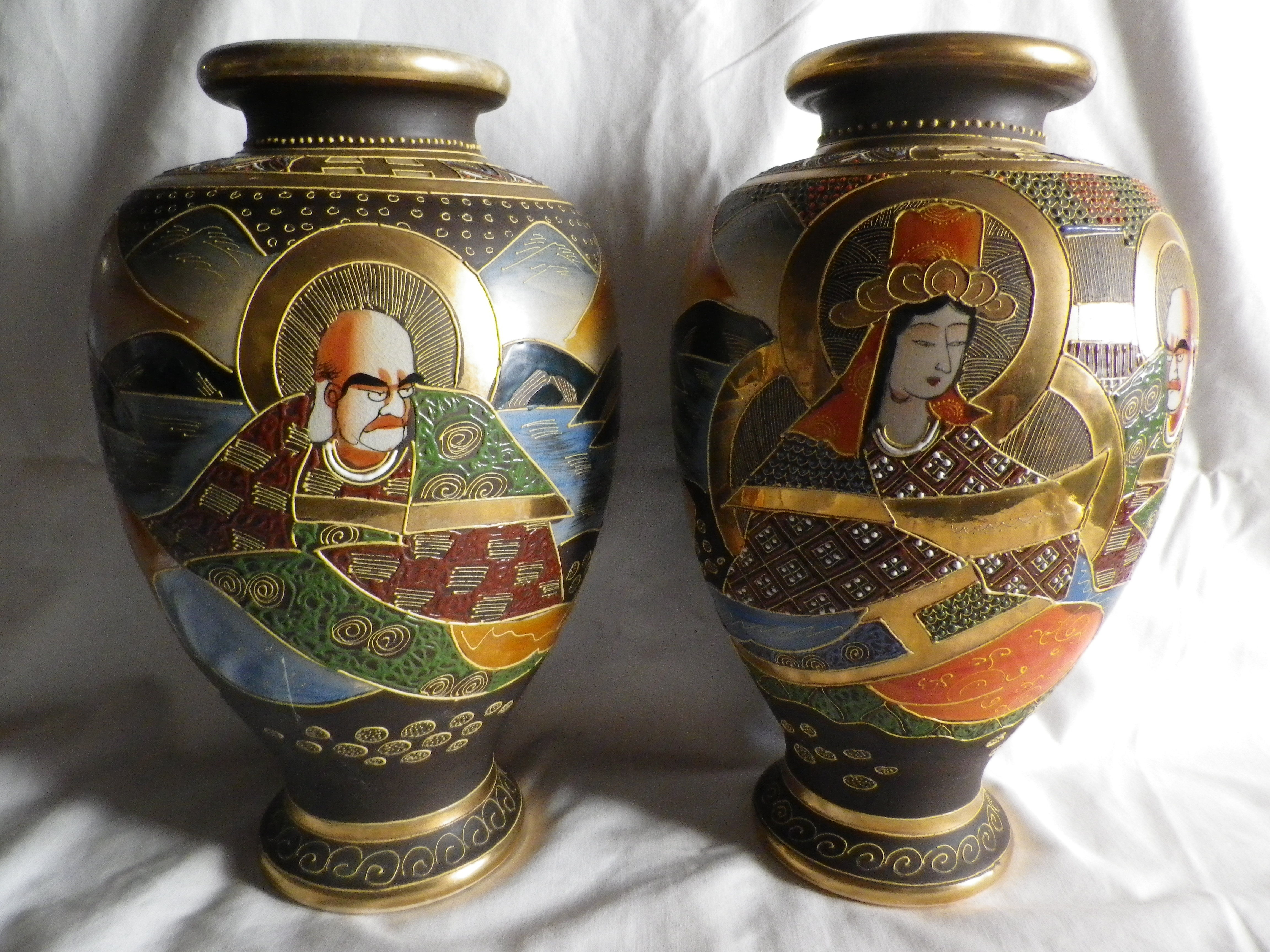 satsuma vase pair