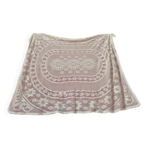 vintage rectangular beige crochet tablecloth