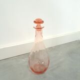 Pink glass carafe vintage