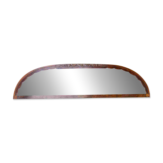 Miroir art déco concave sculpté en arc à poser en bois massif