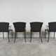 Vintage black leather dining chairs by Arrben, 1980s