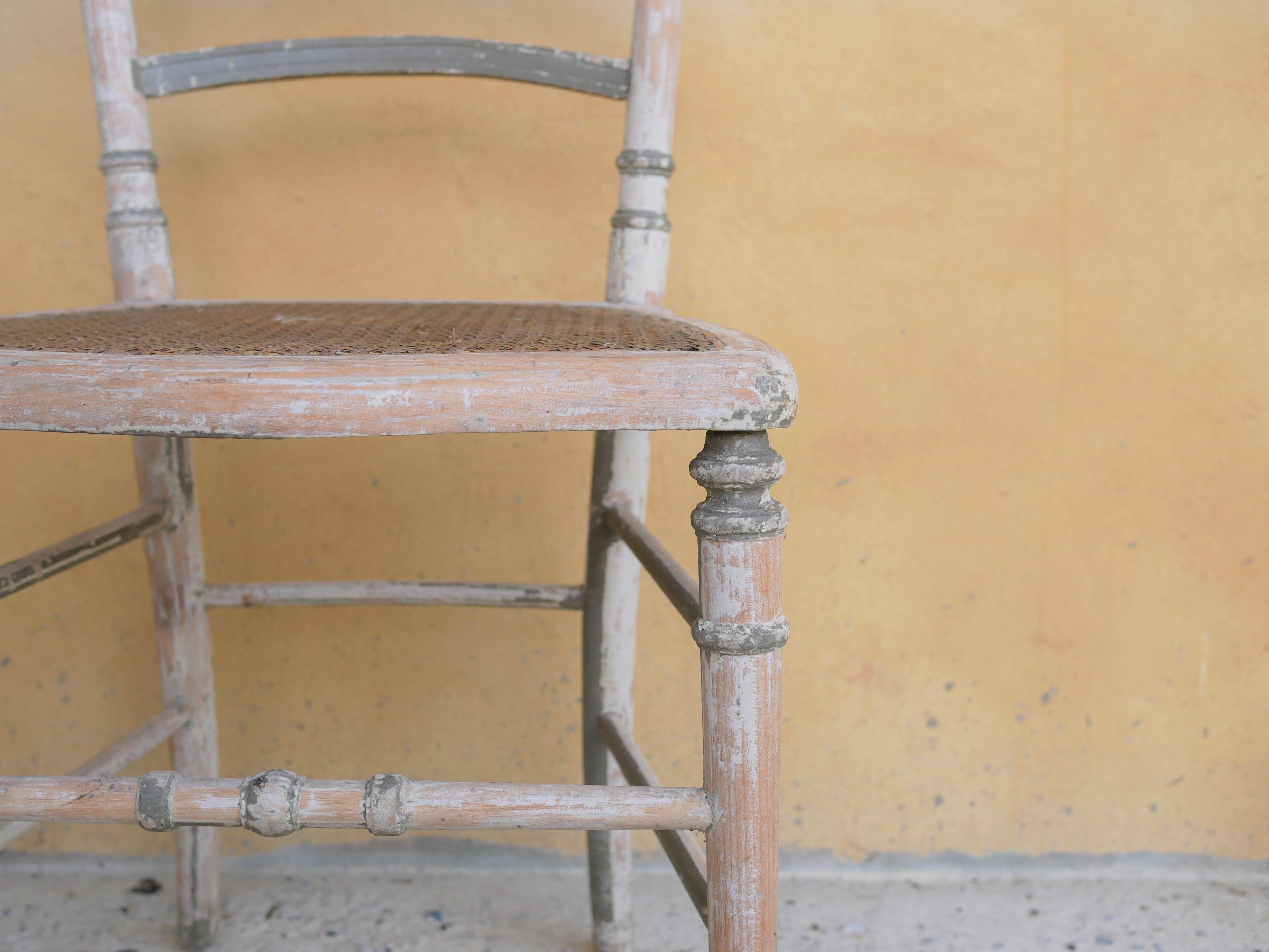 Napoleon III wooden and canning chair, 1920s