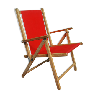 Red vintage camping chair