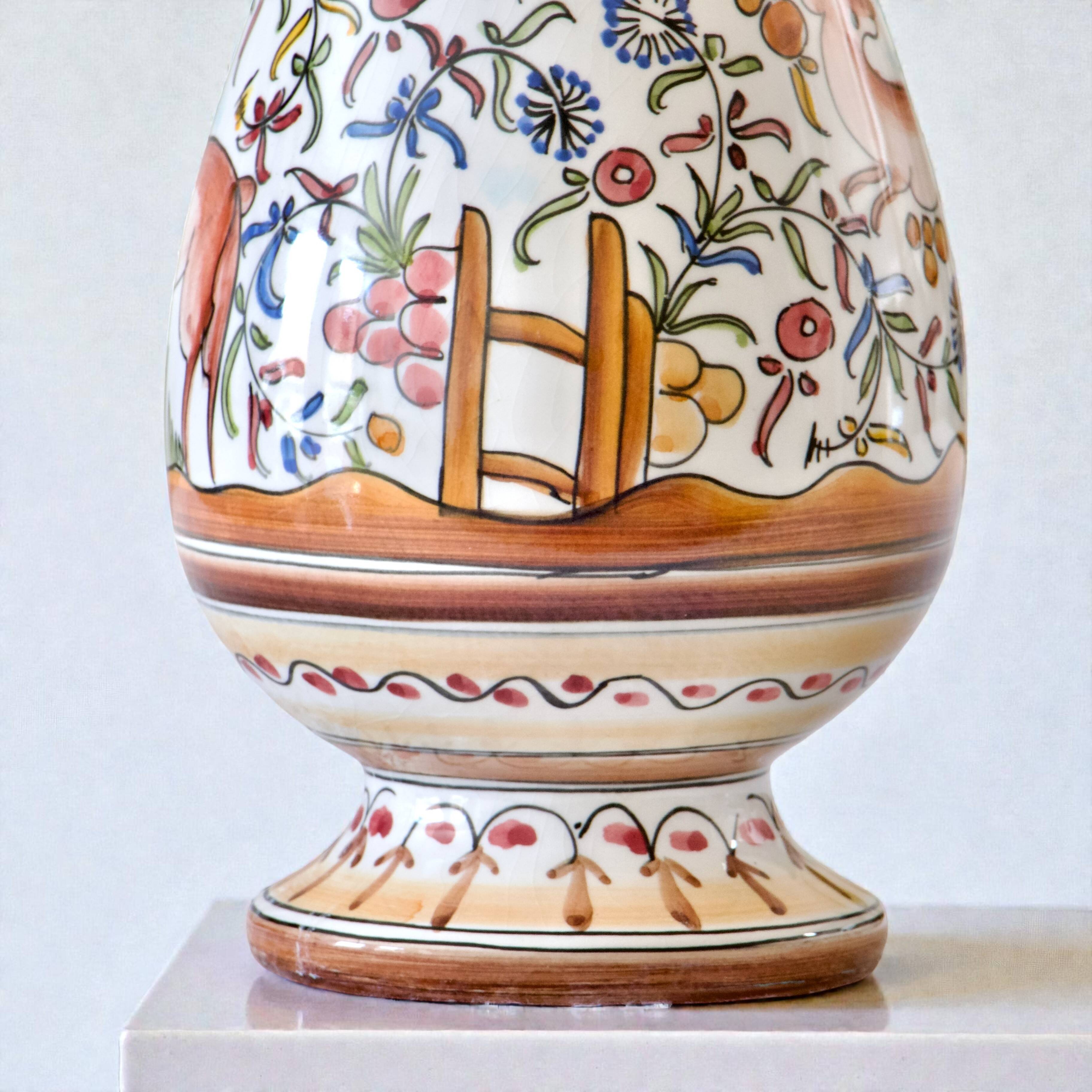 Large handcrafted Coimbra vase, hand-painted, unique piece