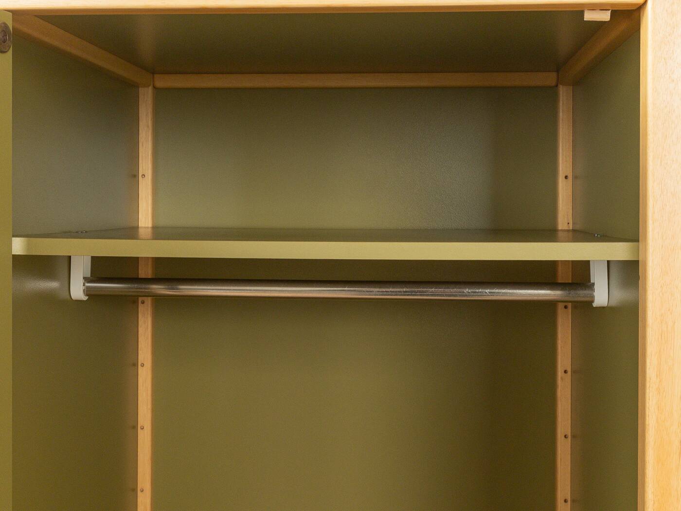 Système d'armoires Flötotto, années 1970, vert, hêtre, 4 pièces