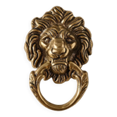 Lion Head Door Knocker in Solid Brass, Antique Door Handle