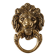 Lion Head Door Knocker in Solid Brass, Antique Door Handle