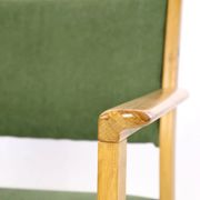 Fauteuil en chêne et velours années 60