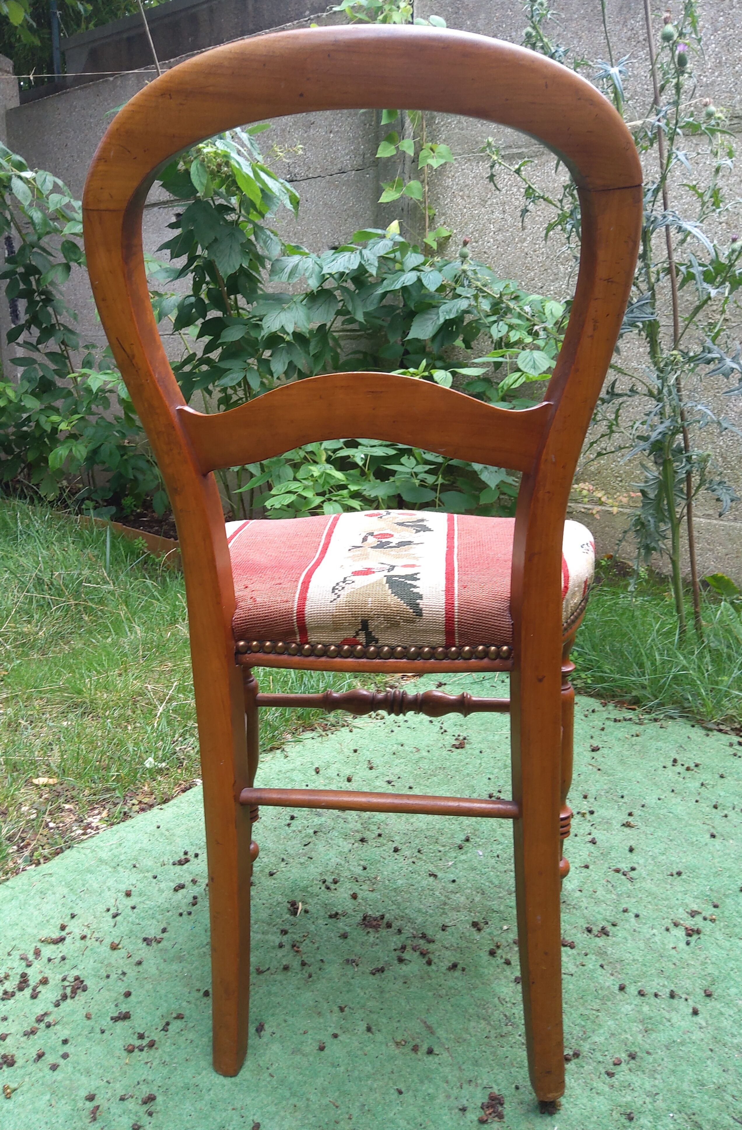 Antique chair Louis-Philippe in cherry wood