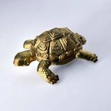 Regency turtle ashtray in brass, Spain, 1980s