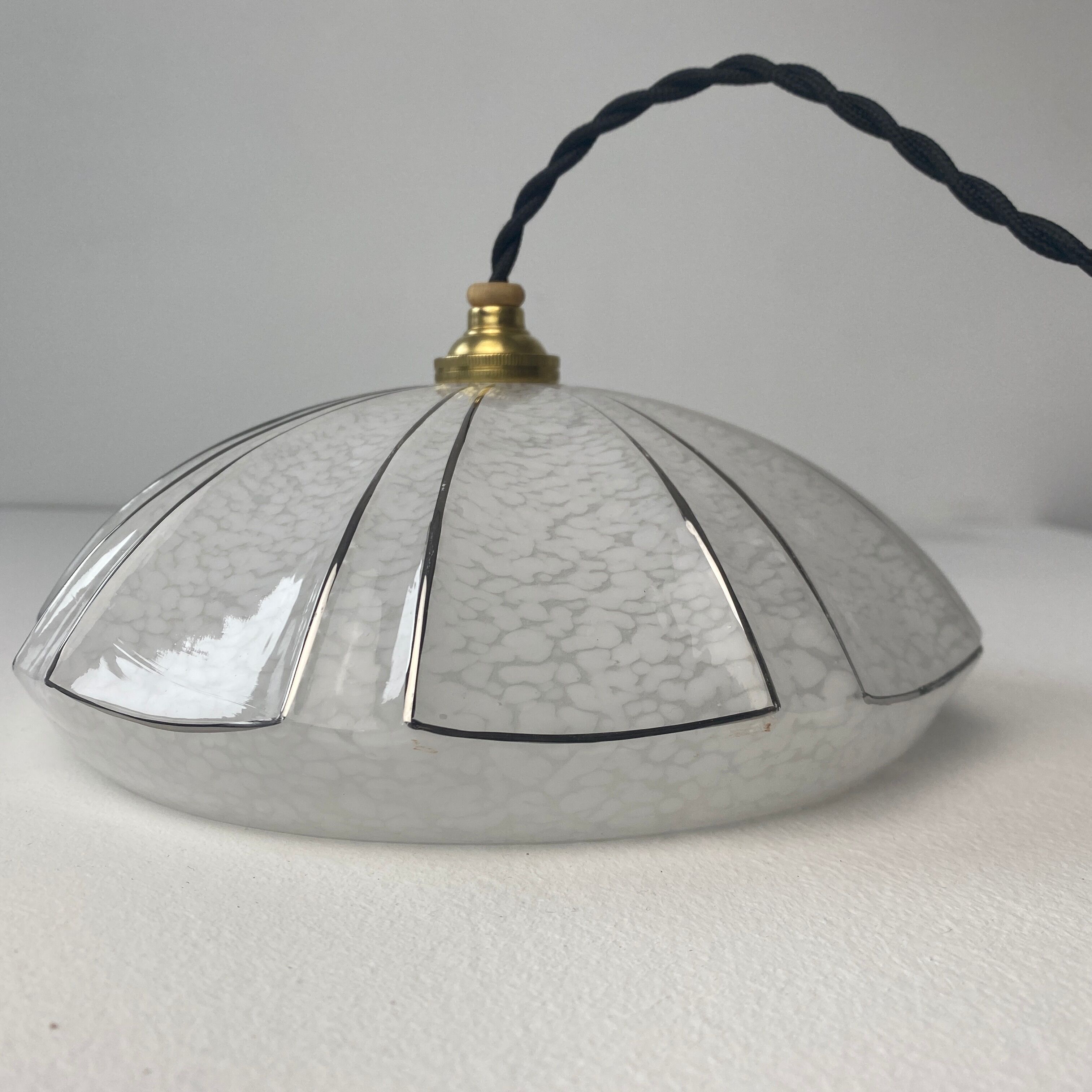 Pair of vintage art-deco pendant lamps