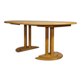 Table à manger extensible en aulne massif de style mid-century par Rainer Daumiller, années 1970.