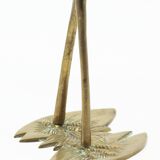 Brass heron statue