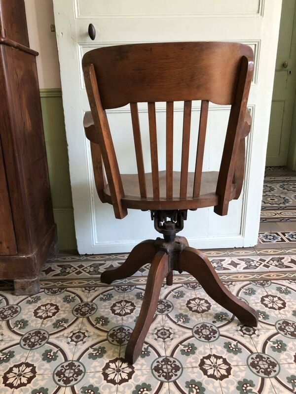 Fauteuil de bureau à balance américain en bois