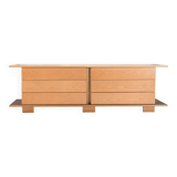 1970s Italian Sideboard in Beech Veneer with Six Drawers