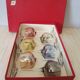 Box of 6 glasses with glass feet in colors of velles le chatel