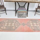 2x8 Soft Pastel Red Turkish Vintage Runner Rug, 78x246Cm FREE SHIPPING