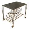 Openwork metal hifi table in mategot style
