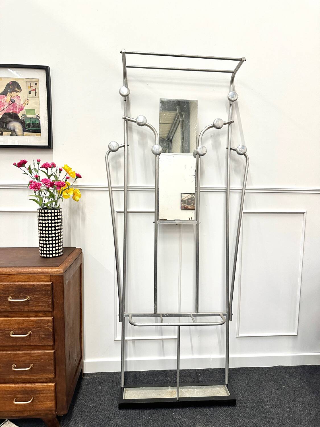 Vintage aluminum entrance locker