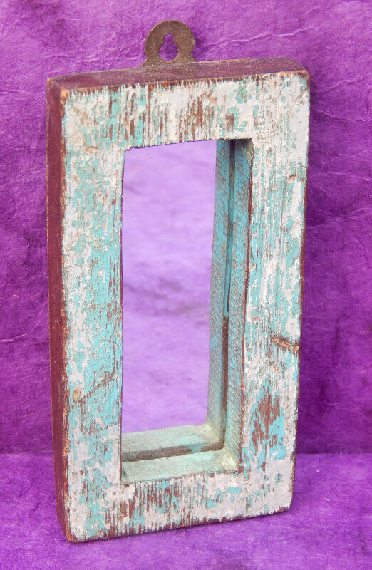 Mirror mural mini deco ancient teck blue skate 8x15cm