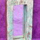 Mirror mural mini deco ancient teck blue skate 8x15cm