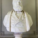 Buste en marbre de Carrare signé et daté Argenti Giosue 1886