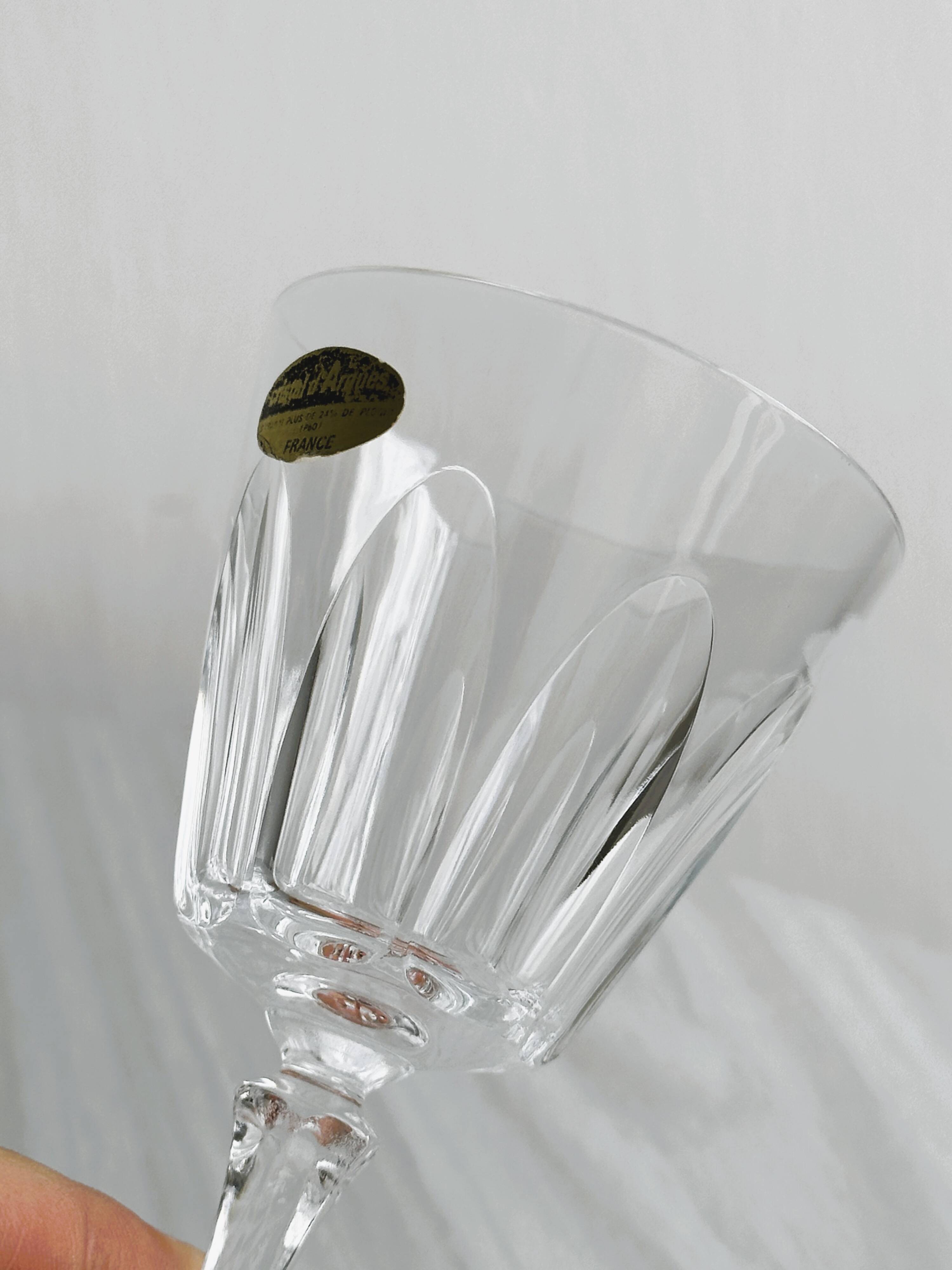 4 vintage crystal liqueur glasses