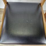 Ensemble de quatre chaises en hêtre et cuir