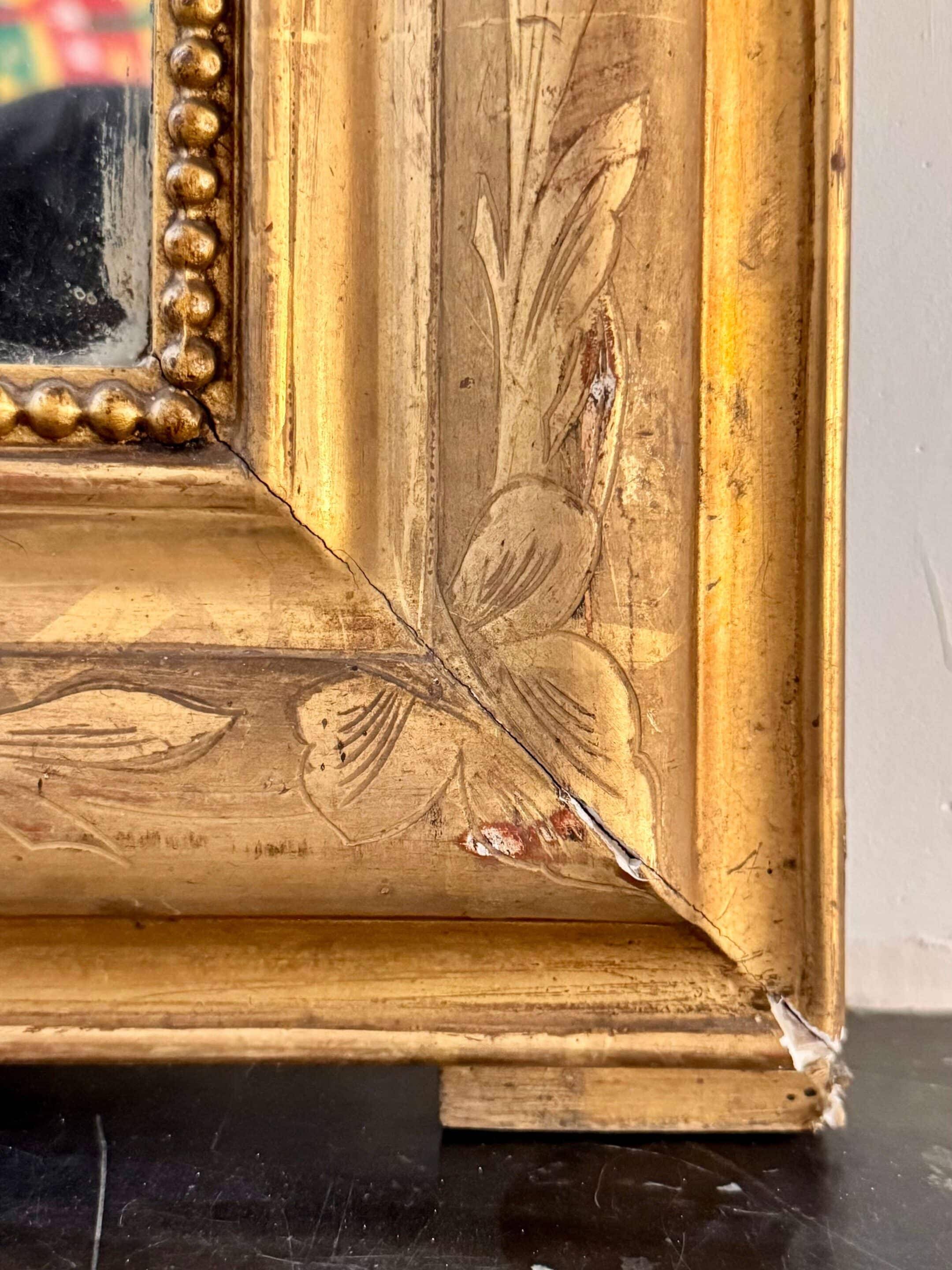 Miroir de cheminée Louis Philippe 89 cm x 120 cm