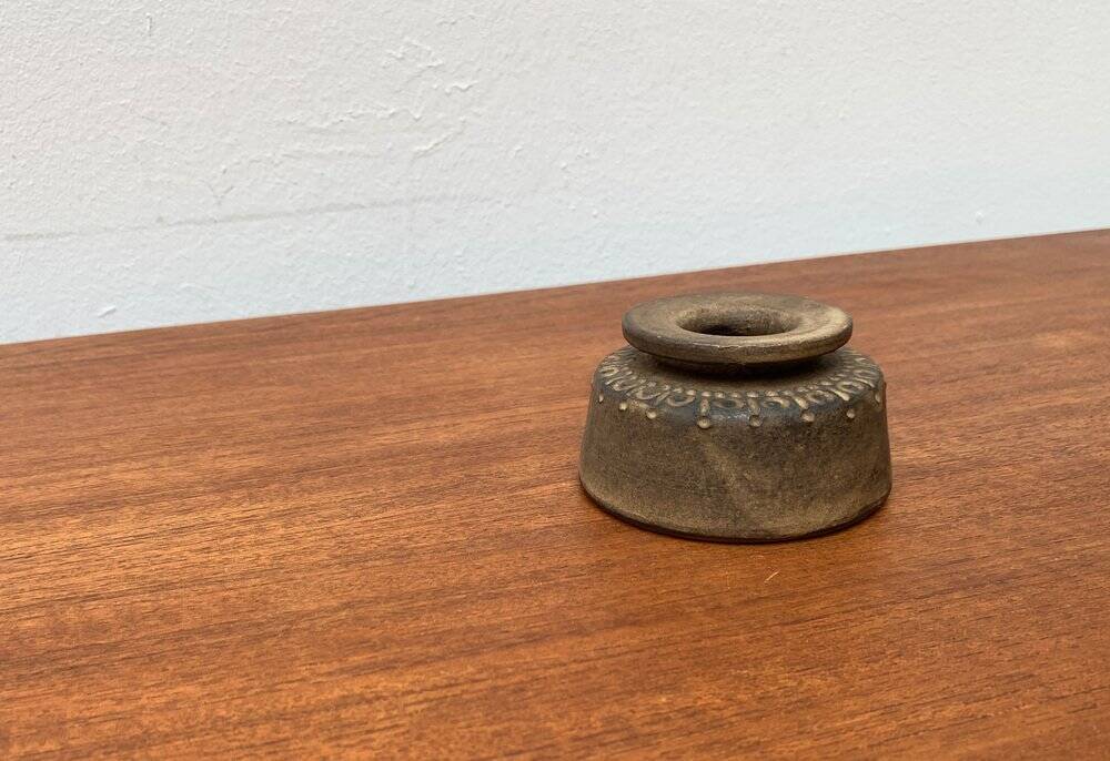 Brutalist mid-century studio pottery vase by Johannes Lessmann for Keramische Werkstatt Margaretenhöhe, Essen.