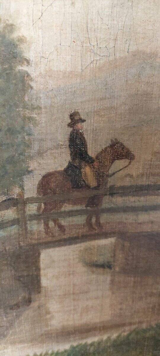 Large oil painting on canvas 2 m x 1.50 m - animated landscape - Charles Louis Verboeckhoven