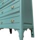 Old grey green high chest of drawers H160