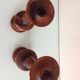 Pair of raw wood candlesticks