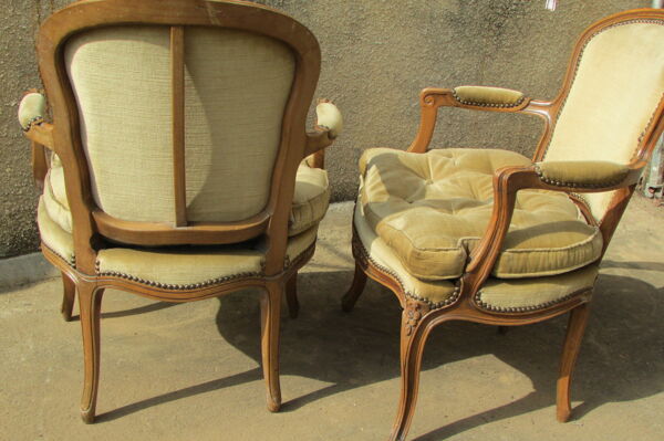 Paire de fauteuils cabriolets, Style louis XV, Style louis XV