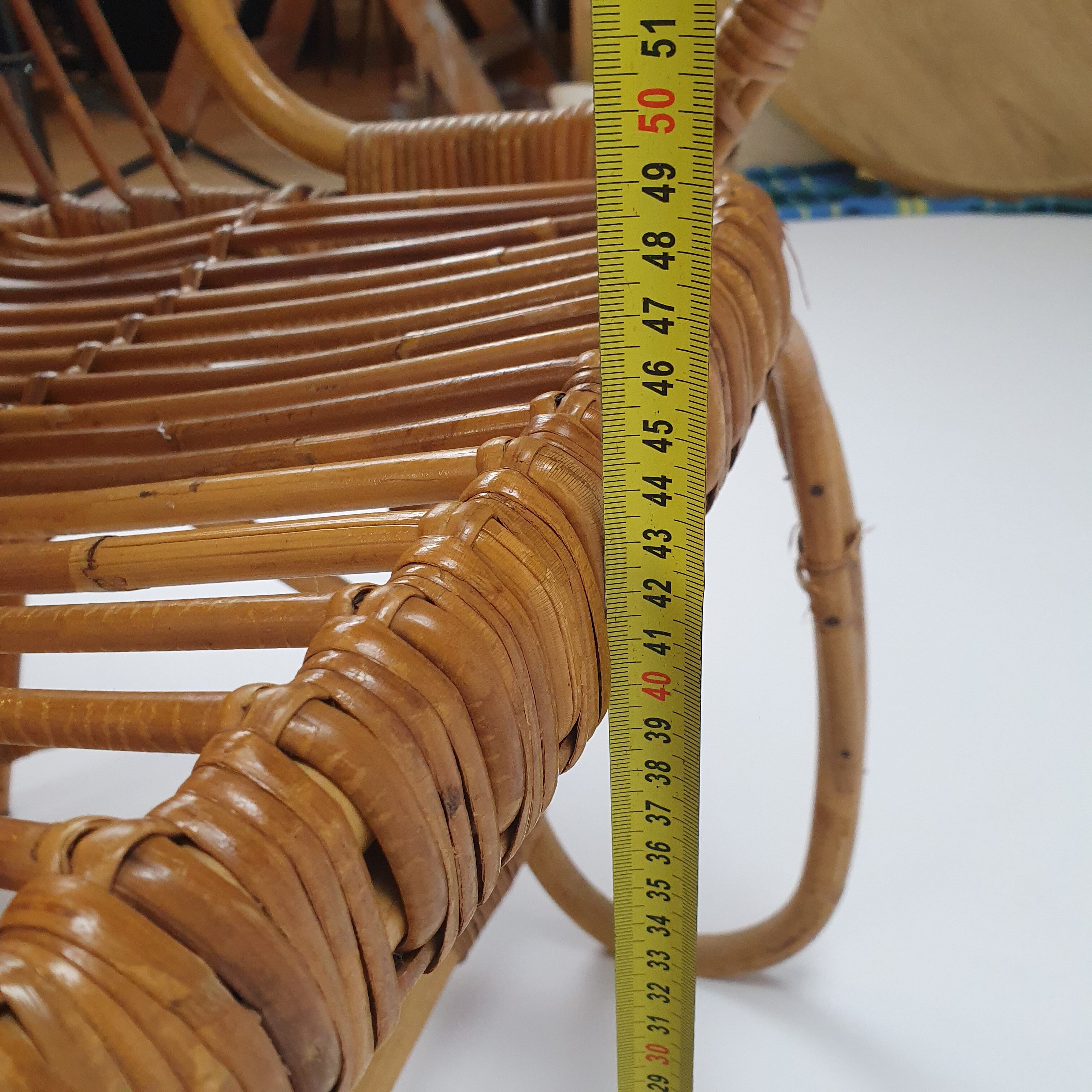 Mid Century Rattan Side Chair, 1960s