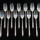 12 SFAM cake forks in silver metal Russian handle